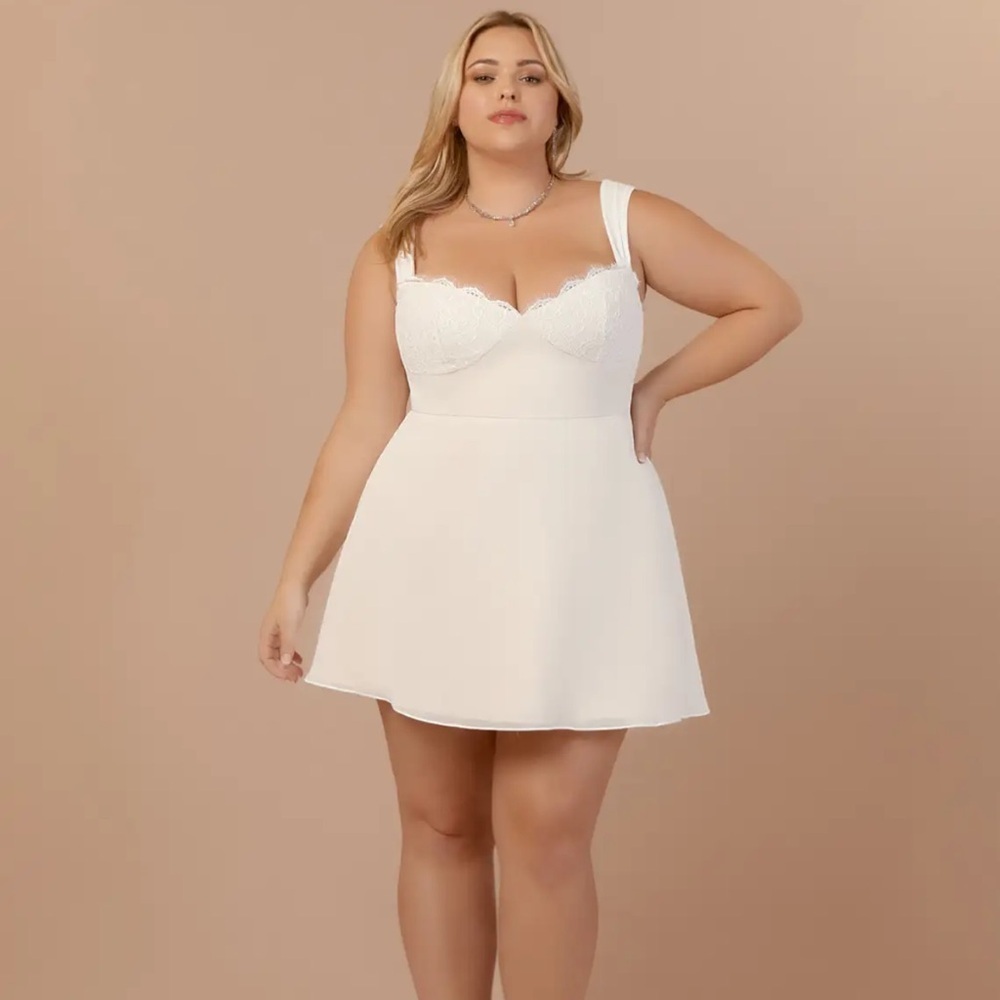 Azazie Scarlette White Diamond Dress - Picture 6 of 14